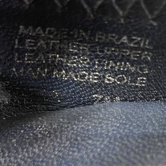 Tory Burch Reva Ballet Flats Shoes Navy Suede Womens Size 7 Slip On Gold Logo - Picture 8 of 9